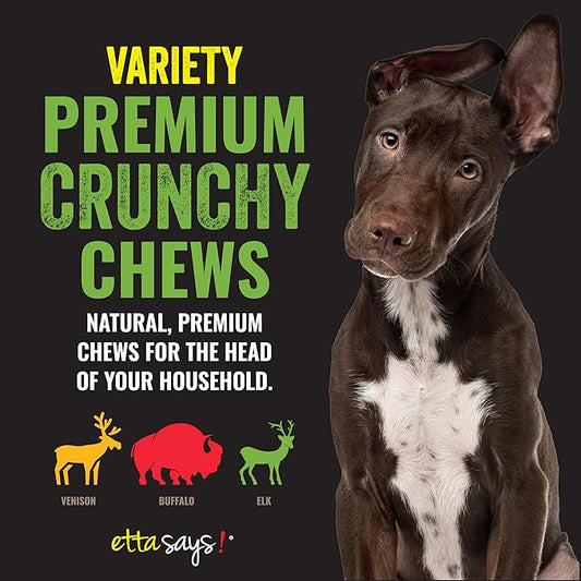 etta says! Premium Crunchy Dog Chews Variety Pack - All Natural - Made in The USA (4.5 Oz Pack of 3)