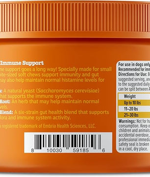 Zesty Paws Dog Allergy Relief Chews, Dog Probiotics for Itchy Skin and Ears, Lamb, Mini, 90ct
