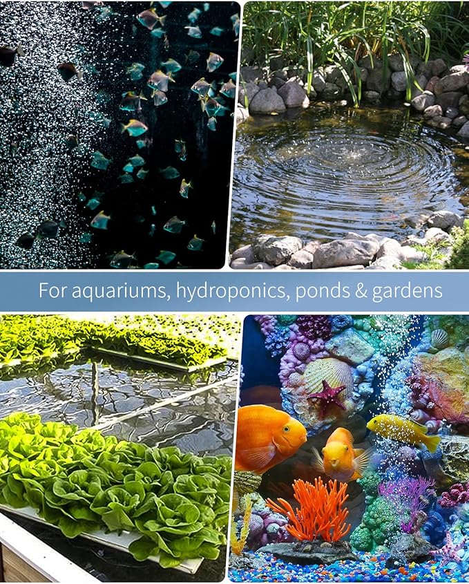 Pawfly 7 W 254 GPH Commercial Air Pump Adjustable Quiet Oxygen Aerator Pump with Air Stones 4 Outlets Manifold and Airline TubingAccessories for Up to 300 Gallon Tank Aquarium Pond