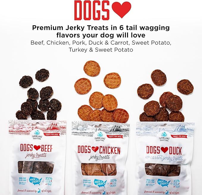 Farmland Traditions New Filler Free Dogs Love Pork Premium Jerky Treats for Dogs (13.5 oz.)