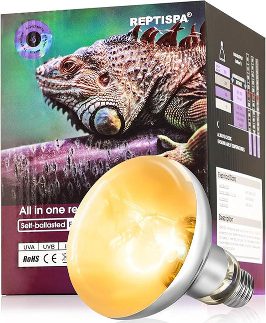 Heat Lamp Bulb, 125 Watt Full Spectrum UVA UVB Reptile Heat Bulb, Basking Spot Light, Simulate Natural Sun Light for Reptile and Amphibian
