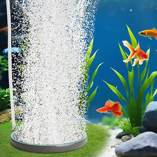 UPETTOOLS 5.2 Inch Air Stone for Aquarium – High Output Dissolved Oxygen Diffuser with Control Valve, Ultra-Quiet Nano Bubble Airstone for Large Fish Tanks, Breeding Tanks, Reef & Hydroponic Systems