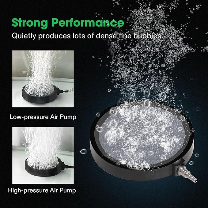 VIVOSUN Air Stones Disc 5 x 5 Inch with Shell for Aquarium, Fish Tank and Hydroponics Air Pump