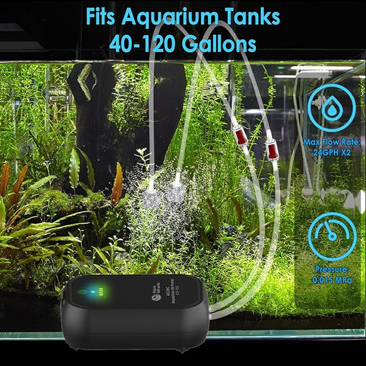 AquaMiracle USB Aquarium Air Pump Rechargeable Aerator for Bait Bucket, Portable Battery Powered Air Pump for Aquarium, Fish Tank Air Pump for Outdoor Fishing, Power Outage & Emergency