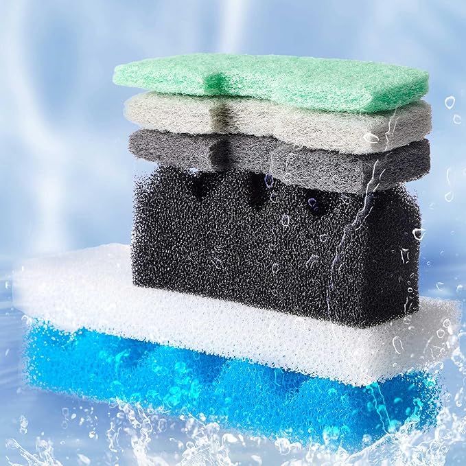 32 Pcs Aquarium Replacement Maintenance Kit Compatible with Fluval 206/207 Filter Media Including Biological Sponge, Ammonia/Phosphate/Nitrite Remover Pad, Aquarium Towel, Grease