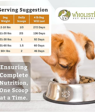 Wholistic Pet Organics Canine Complete - Dog Multivitamin Powder - 4 Lb - Daily Dog Vitamins and Supplements for Homemade Food - Immune System, Skin, Coat & Overall Health - Small and Large Breed