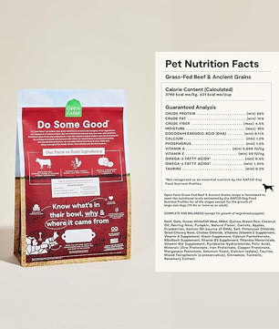 Open Farm, Ancient Grains Dry Dog Food, Protein-Rich & Nutrient Dense, 90% Animal Protein Mixed with Non-GMO Fruits, Veggies and Superfoods, Grass-Fed Beef Recipe, 11lb Bag