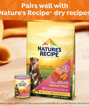 Nature's Recipe Grain Free Salmon, Sweet Potato, and Pumpkin Recipe Wet Dog Food, 13 oz. Can, 12 Count