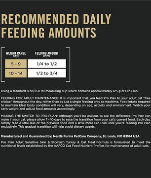 Purina Pro Plan Sensitive Skin and Stomach Dry Cat Food Turkey and Oat Meal Formula - 12.5 lb. Bag