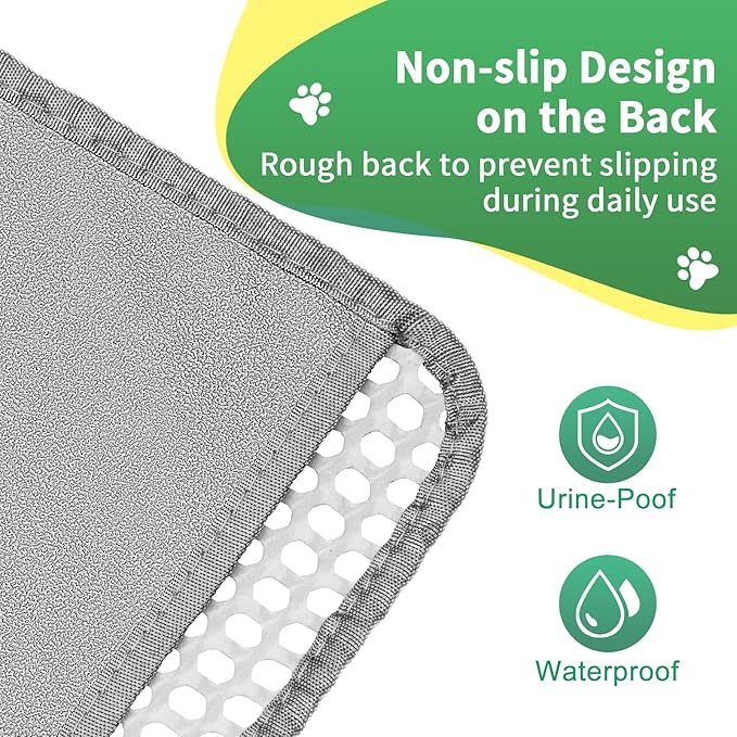 XXL 47''X 36'' Supper Large Cat Litter Box Mat,2 Layer Litter Mat for indoor cats,Rug for Pet kitty,Litter Trapping Mats,Waterproof Urine Proof,Non-Slip