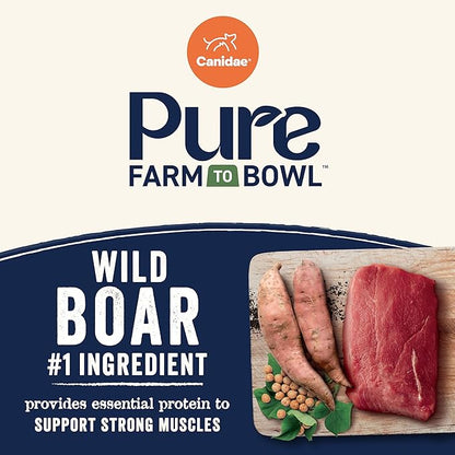 Canidae Pure Farm to Bowl Wild Boar & Garbanzo Bean, Grain-Free Dry Dog Food, Adult, 22lb
