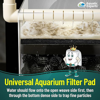 Aquatic Experts Aquarium Filter Floss for Fish Tank Filters - FilterFirst Aquarium Filter Pad - Media Roll for Crystal Clear Water, 3/4" - 1" Thick (18 Inch Wide, 72 Inch Long)