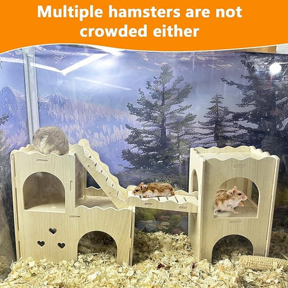 Hamster Hideout House Multi Chamber Rat Hide Hut Castle Large Climbing Playground Exploring Labyrinth Tunnel Toy for Syrian Dwarf Gerbils Hamsters Mice (Pattern A)