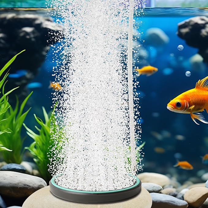 UPETTOOLS Aquarium Air Stone 2.0 Inch Nano Oxygen Diffuser Disc for Ultra-Fine Bubbles, Super Quiet Aeration for Small Fish Tanks, Nano Aquariums & Hydroponic Systems