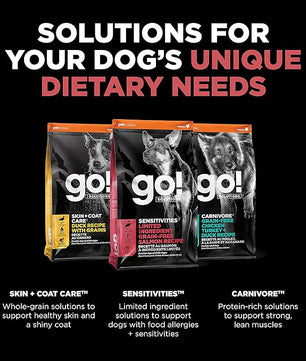 Go! Solutions Sensitivities Limited Ingredients, Grain-Free Dry Dog Food, Salmon Recipe for Sensitive Stomach, 12 lb Bag