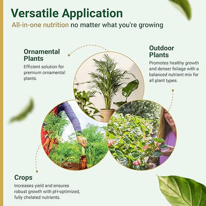 1 Gallon Gold Leaf All-in-One Liquid Fertilizer – pH Balanced, Instantly Dechlorinates, No Additives Needed – for Soil, Hydroponics & Coco – Bigger Blooms, Higher Yields, Complete Plant Nutrition