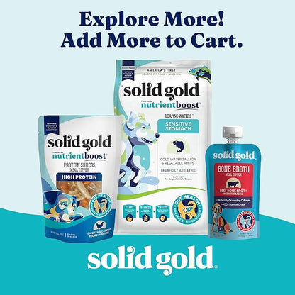 Solid Gold Air Dried Dog Food Toppers for Dry Food - Healthy Dog Treats w/Real Chicken & Superfoods - Serve as a Complete Meal, Topper or Treats - Supports Muscle Growth, Immunity & Digestion - 4oz