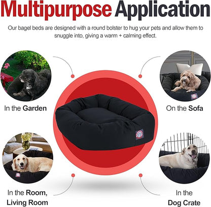 Majestic Pet 52 inch Black Bagel Dog Bed Products