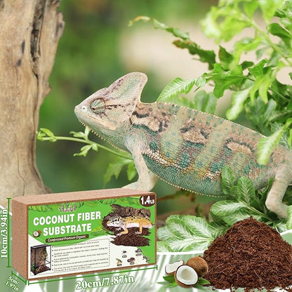 Halatool 8Pack Compressed Coconut Fiber Substrate for Reptile Natural Premium Coconut Husk Substrate Terrarium Bedding for Tortoises Beard Dragon Leopard Gecko Snake Tarantula Worm Bins