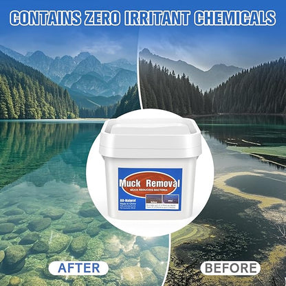 Muck Removal-3.9LB Natural Pond Clear Water Treatment, Muck and Sludge Remover for Ponds & Lakes, Oxygenates, Eliminates Odors, Safe for Fish, Pets, Plants, Treats Up to 19,000 Sq Ft