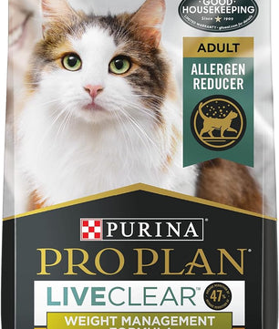 Purina Pro Plan Live Clear Cat Food Weight Management and Cat Allergen Reducer Chicken and Rice Formula - 12.5 lb. Bag