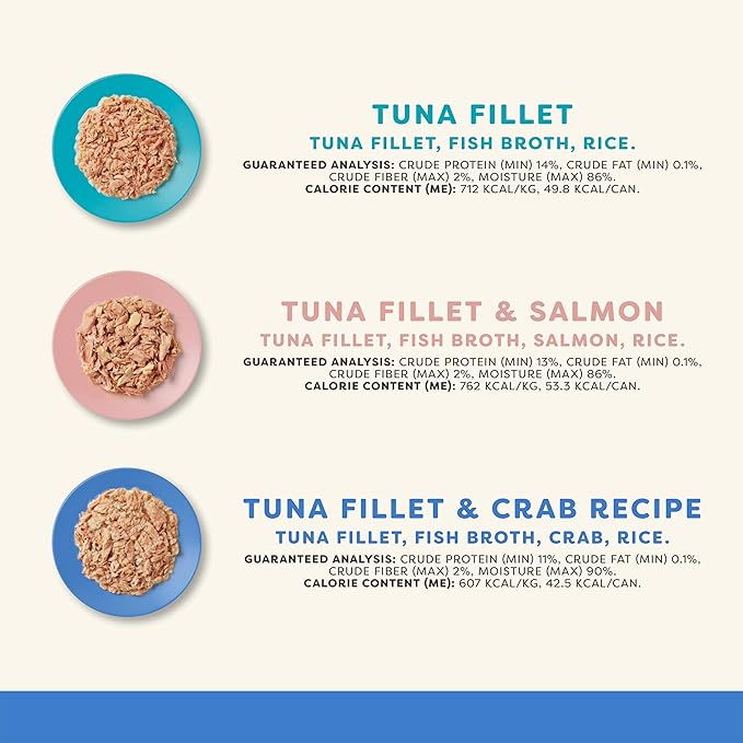 Applaws Natural Wet Canned Cat Food, Limited and Natural Ingredients, High Protein with No Artificial Additives, Fish Selection Variety Pack in Broth (12 x 2.47oz Cans)