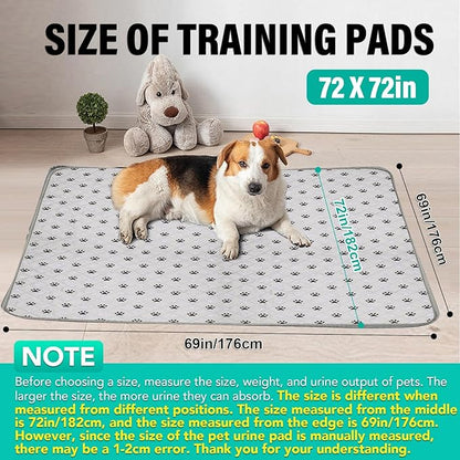 1 Pack Extra Large 72"X72" Washable Pee Pads for Dogs Super Absorbent Dog Training Pads Non-Slip Waterproof Pet Training Pads Mats Whelping Pads for Dogs Cats Puppy