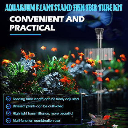 2PC 7 Holes Upgraded Aquarium Plant Holder, Aquatic Plant Cup for Tank, Fish Tank Plant Holder with Long Hook, Aquarium Feeder for Aquascape Decorations on Top of Tank (2Sets)