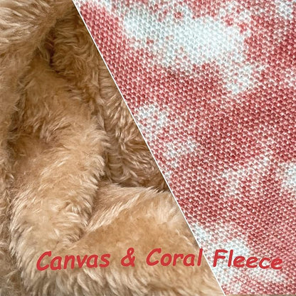 LeerKing Guinea Pig Tunnel 3 Way, Small Animal Hideout Toy Washable Canvas Fleece Tube Play Tunnel for Rats Ferret Bunny Gerbil Sugar Glider Chinchilla, Pink