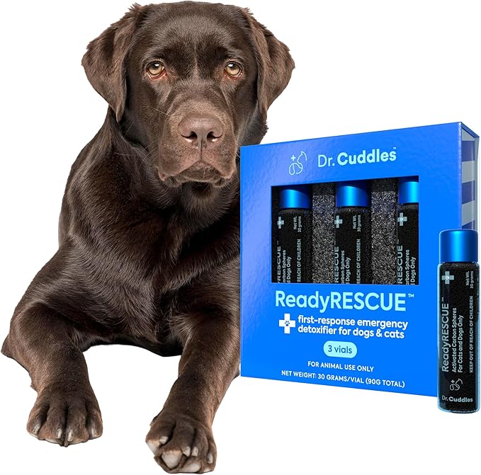 ReadyRESCUE - Dog First Aid Kit Essential - Activated Charcoal Detox for Dogs, Cats, Pets - Animal First Aid Kit - Dog Medical Emergency Kit - Dog Travel Essentials - 30g (3 Vials of 30g)