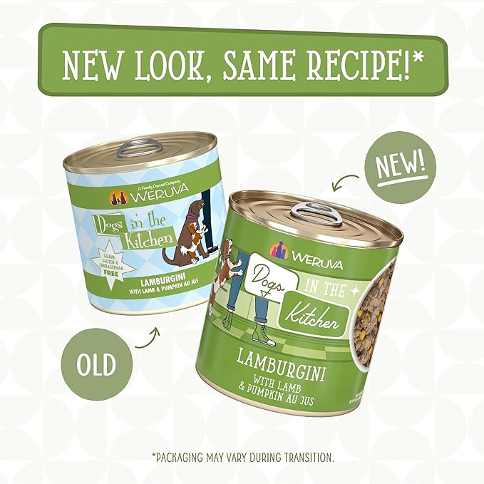 Weruva Dogs in The Kitchen, Lamburgini with Lamb & Pumpkin Au Jus Dog Food, 10oz Can (Pack of 12)