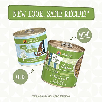 Weruva Dogs in The Kitchen, Lamburgini with Lamb & Pumpkin Au Jus Dog Food, 10oz Can (Pack of 12)