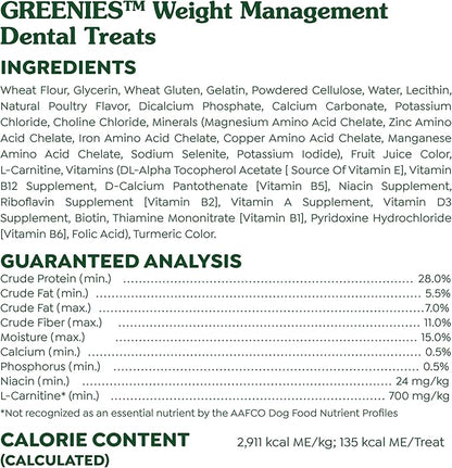 Greenies Weight Management Large Dog Dental Chews Weight Control Dog Treats, 27 oz. Pack (17 Treats)
