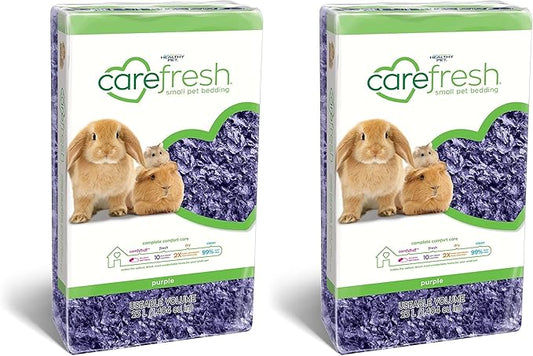 Carefresh 99% Dust-Free Purple Natural Paper Small Pet Bedding with Odor Control, 23 L (Pack of 2)