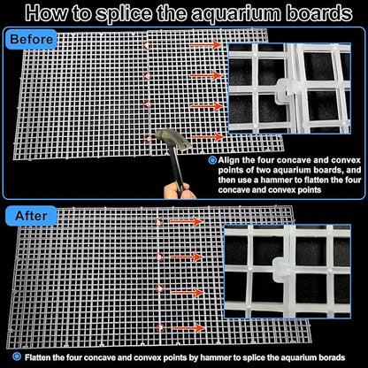 4 Aquarium lid Hood Fish Tank top Cover Terrarium lid Plastic Grid Panel Egg Crate Grate 6 Aquarium Glass Cover Board Clip