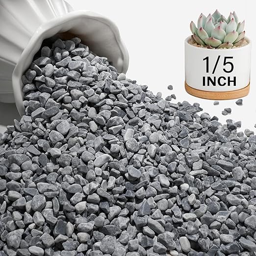 NUPICK 3 lbs Pebbles for Indoor Plants, 1/5 Inch Pea Gravel for Fish Tank, Decorative Rocks for Succulent, Natural River Stones for Vases, Cactus, Landscaping, Bird Bath, Aquarium, Grey