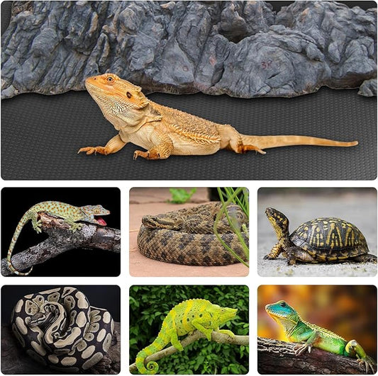 120 Gallon Reptile Terrarium Tank Mat Liner, 24 inch Wide Bearded Dragon Flooring Substrate for 4x2x2 Reptile Enclosure Liners Mat, Reptile Carpet Bedding for Leopard Gecko,Lizard, Black