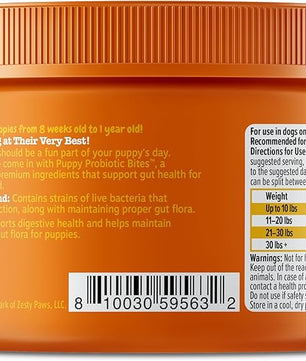 Zesty Paws Puppy Probiotics for Dogs - for Digestive Health, Gut Flora & Immune System Support - Dog Probiotics for Puppies with Bacillus subtilis & Pumpkin - 90 Count
