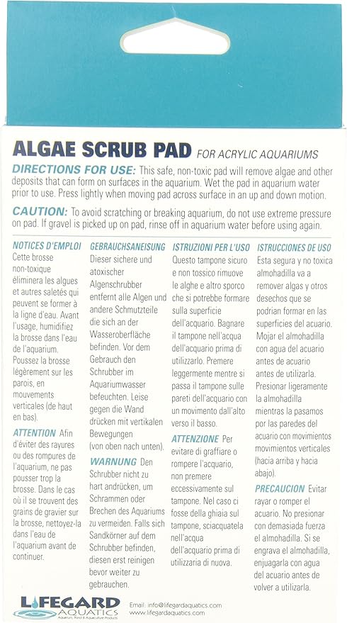 Lifegard Aquatics 4-Inch by 6-Inch White Algae Pad