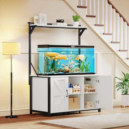 YITAHOME 120 Gallon Fish Tank Stand with Power Outlets, Heavy Duty Metal Large Aquarium Stand with Cabinet, Reptile Tank Turtle Terrariums Table for Fish Tank Accessories Storage,1100LBS Capacity