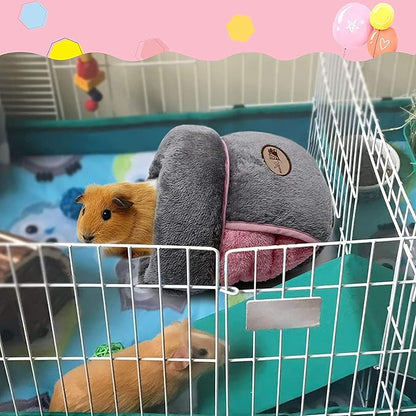 YUEPET Guinea Pig Bed Cuddle Cave Warm Fleece Cozy House Bedding Sleeping Cushion Cage Nest for Small Animal Squirrel Chinchilla Rabbit Hedgehog Cage Accessories (Grey)