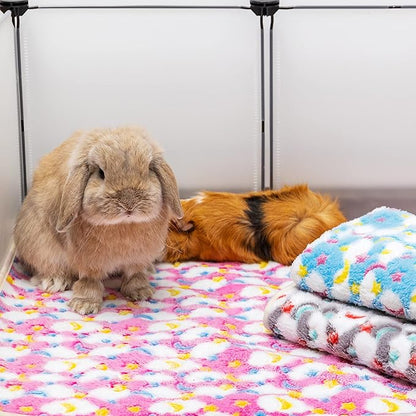CUSOZWO Guinea Pig Bedding Mat - 3 Pack Waterproof Washable Rat Cage Liner Bedding Accessories Soft Fleece Blankets for Rat, Rabbit, Chinchilla, Hedgehog, Ferret, Hamster, Small Animals