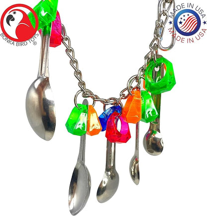 Bonka Bird Toys 1969 Spoon Delight Medium Large Parrot Bird Toy African Grey Parrot Amazon Conure and Similar Birds