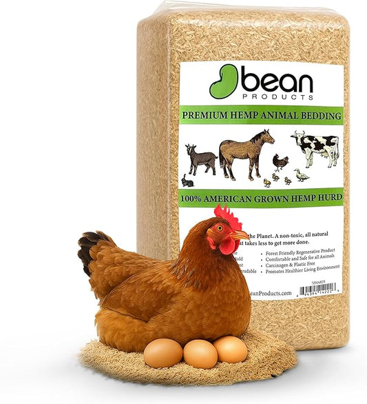 Hemp Animal Bedding 25 Lbs = 127 Liters of Natural Ground Hurds - Super Absorbent- DUST Free- for Your Horse, Chicken, Rabbit, Reptile, Hamster, Cage Coop or CAT Litter - USA Grown - Carbon Negative