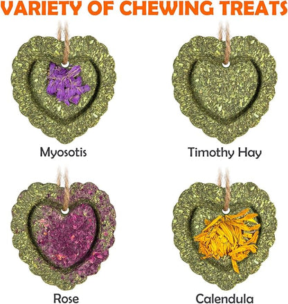 Sofier 16pcs Timothy Hay Treats Rabbit Toys Natural Treats for Guinea Pig Bunny Hamster Chinchilla Rat Handmade Rabbit Chews for Teeth