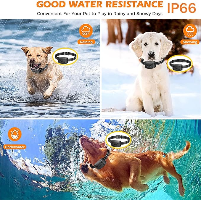 Wireless Dog Fence Dog Training Collar 2 in 1, Electric Pets Boundary Containment System, Adjustable Range Control, Waterproof Receiver, Vibration & Shock, Suitable for All Stubborn Dogs,for3dogs