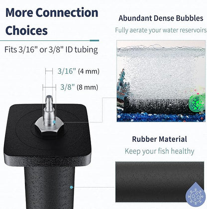 Pawfly Aquarium 8 Inch Air Stone Cylinder for Larger Pump Bubble Diffuser for Outdoor Pond Garden Circulation System and Large Fish Tank, 2 Pack