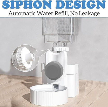 kathson Rabbit Gravity Auto Feeder Set 35oz Hanging Automatic Food Water Dispenser Cage Automatic Feeder Set for Rabbit Chinchilla Guinea Pig Hedgehog Ferret Kitty Puppy (Grey)