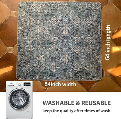 nunubaby Washable Pee Pads for Dogs, Stylish, Non-Slip and Leak-Proof Pee Pads. Reusable Potty Pads for Dogs for Crates and Floors.(Blue/Multi, 54" x54" )