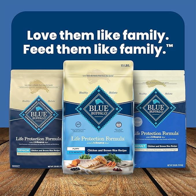 Blue Buffalo Life Protection Formula Puppy Dry Dog Food with DHA and ARA, Made with Natural Ingredients, Chicken & Brown Rice Recipe, 15-lb Bag